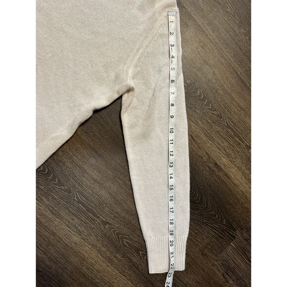 360 Cashmere Women's Long Sleve Turtle Neck Cashmere Sweater Cream White SZ M - Picture 5 of 12